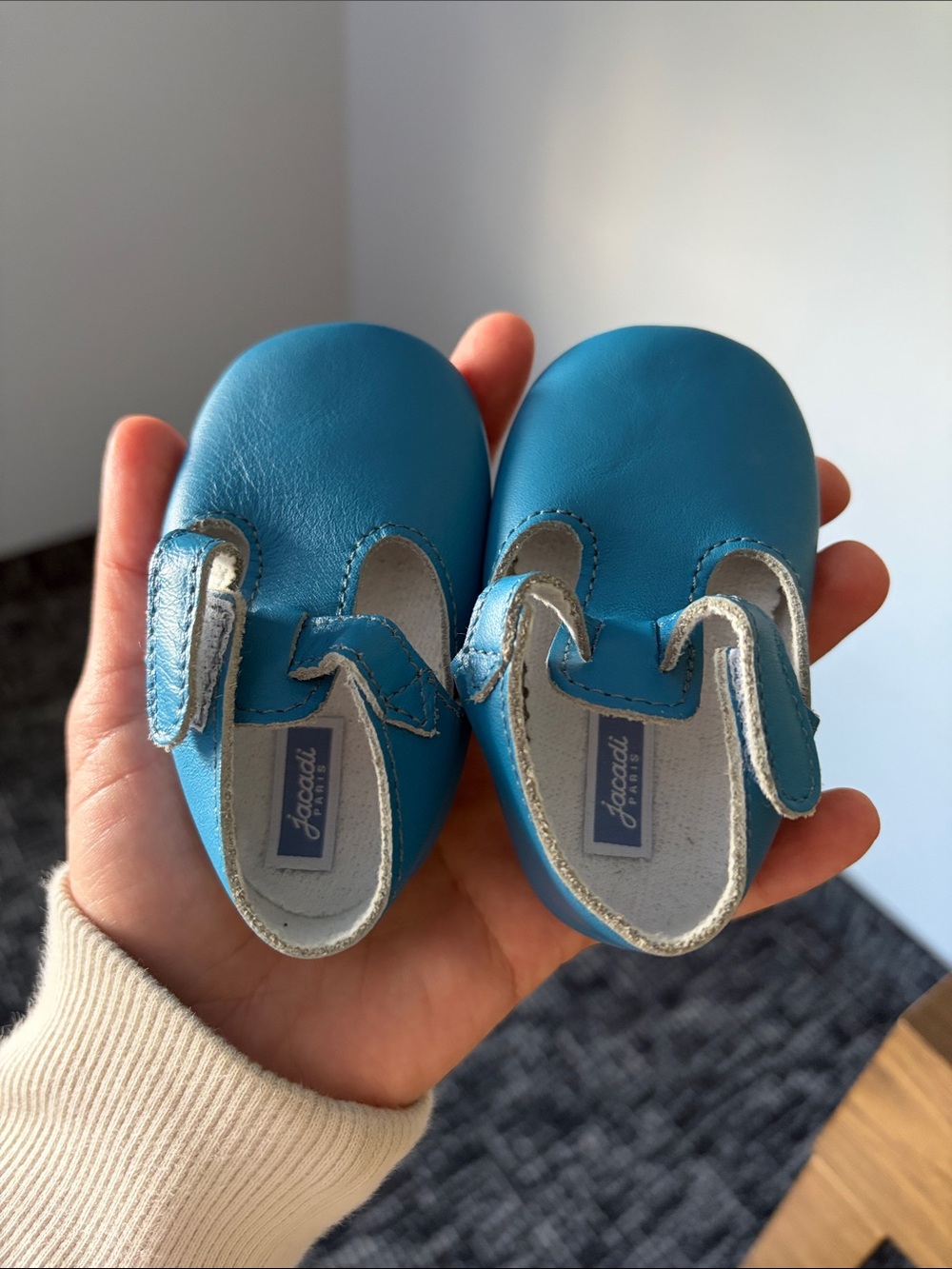 Jacadi Paris Baby T Bar Shoe Blue